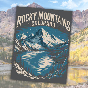 Rocky Mountains Colorado USA Travel Art Postcard