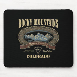 Rocky Mountains Colorado Vintage Outdoor Discovery Mouse Pad