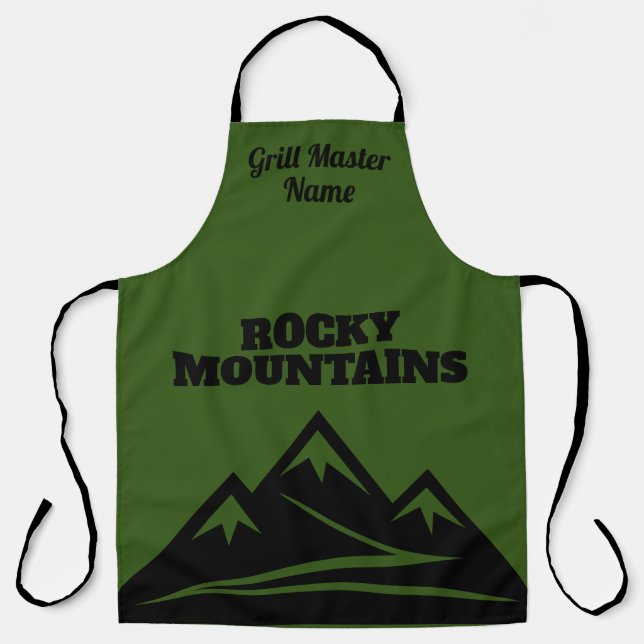 Rocky Mountains custom grillmaster outdoor BBQ Apron (Front)