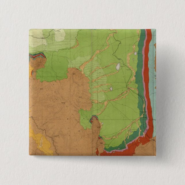 Rocky Mountains Geological 2 Inch Square Button (Front)