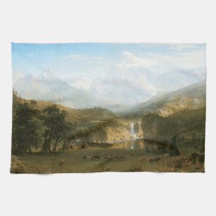 Rocky Mountains, Lander's Peak by Albert Bierstadt Kitchen Towel