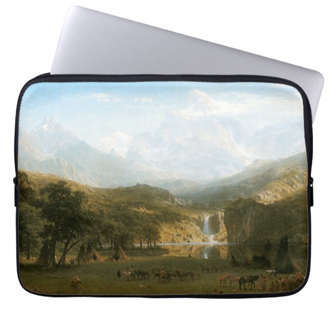 Rocky Mountains, Lander's Peak by Albert Bierstadt Laptop Sleeve (Front)