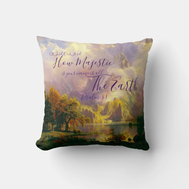 Rocky mountains Majestic throw pillow (Front)