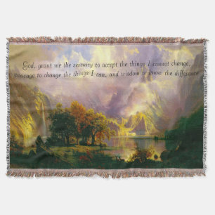 Rocky mountains  serenity prayer throw blanket