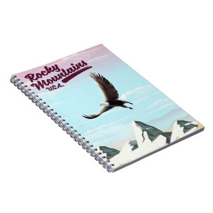 Rocky Mountains USA Vintage travel poster Notebook