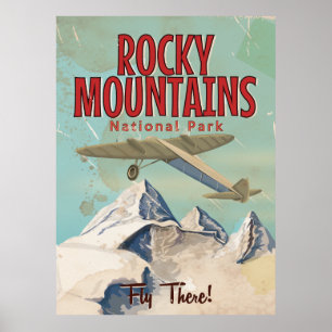 Rocky Mountains vintage poster de voyage