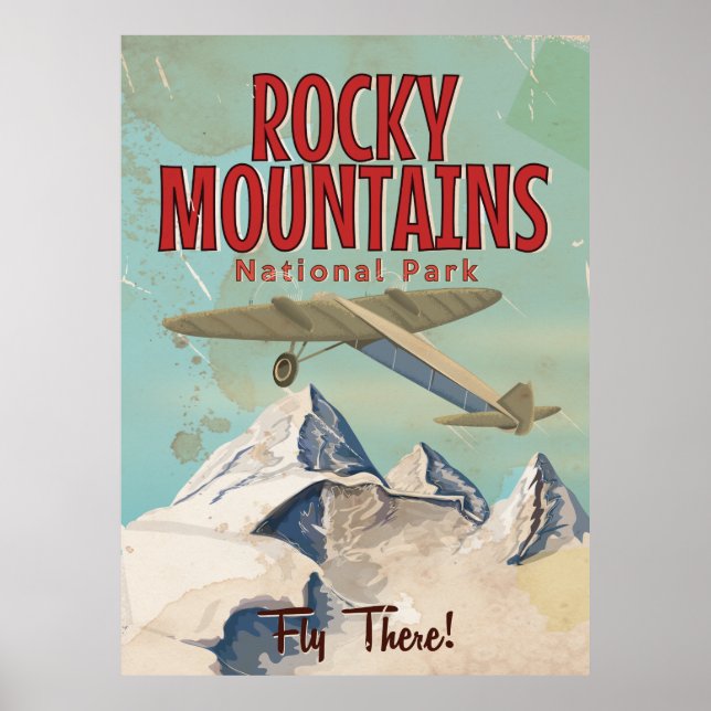 Rocky Mountains vintage poster de voyage (Devant)