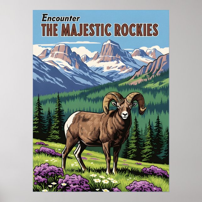 Rocky Mountains – Wildlife & Nature Poster (Front)