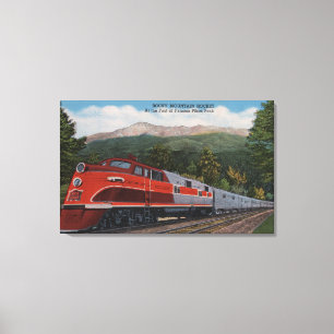 Rocky Mt. Rocket (Train), Pikes Peak, Colorado Canvas Print