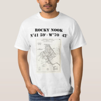 Rocky Nook Lat Long Map of Bay T-shirt Kingston