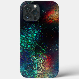 Rocky or aluminum foil under blue and red plastic  iPhone 13 pro max case