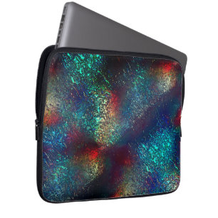 Rocky or aluminum foil under blue and red plastic laptop sleeve