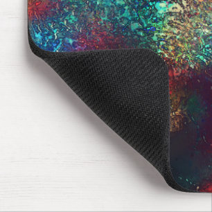 Rocky or aluminum foil under blue and red plastic  mouse pad