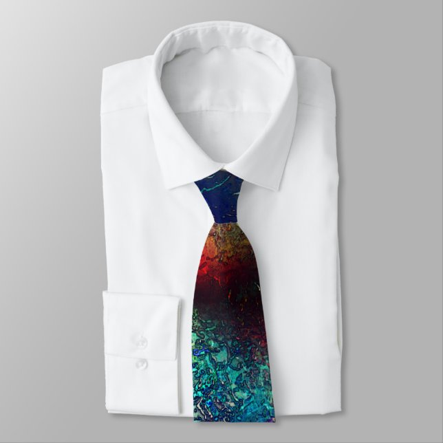 Rocky or aluminum foil under blue and red plastic  tie (Tied)