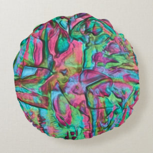 Rocky or rumpled coloured with softly silky shades round pillow