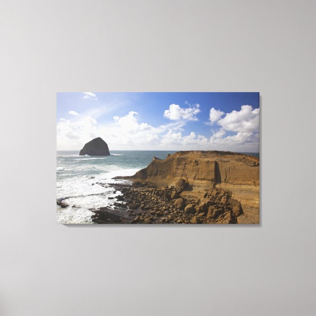 Rocky Oregon Pacific Coast in Pacific City Canvas Print (Front)