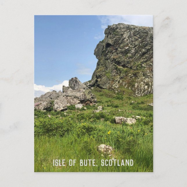 Rocky Outcrop, Isle of Bute, Scotland Postcard (Front)