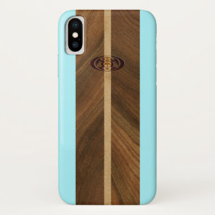 Rocky Point Hawaiian Faux Wood Surfboard iPhone X Case