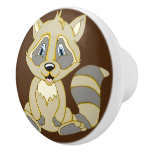 Rocky Raccoon Ceramic Knobs