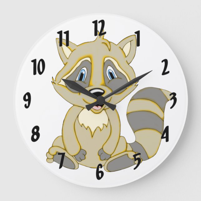 Rocky Raccoon Large Clock (Front)