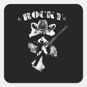 Rocky Racoon Square Sticker