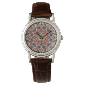 Rocky Roads Rustic Orange Vintage Kaleidoscope Watch