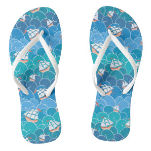 Rocky Sea Pattern Flip Flops