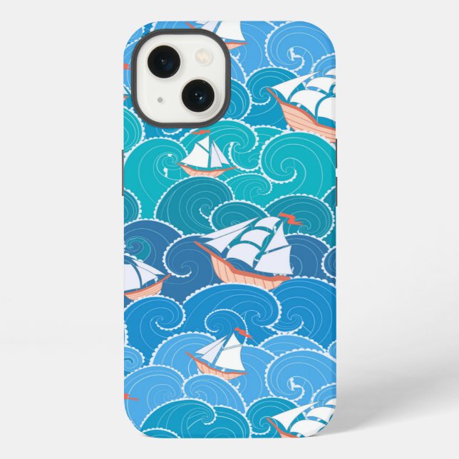 Rocky Sea Pattern iPhone Case (Back)