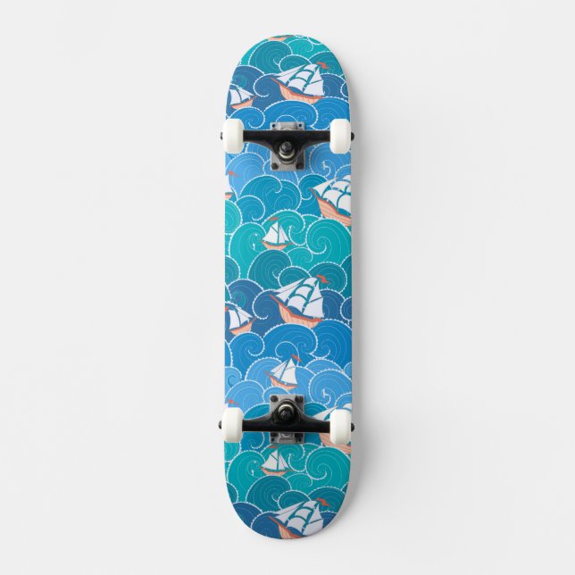 Rocky Sea Pattern Skateboard (Front)