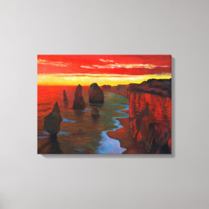 Rocky Seashore At Sunset Canvas Print