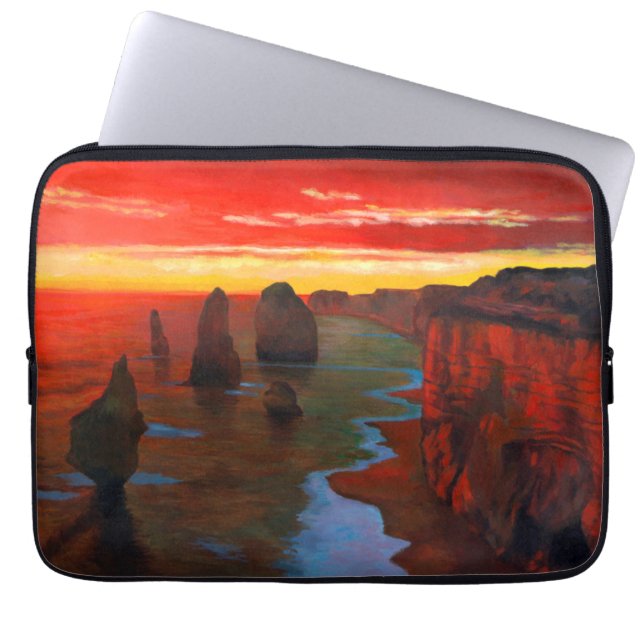 Rocky Seashore At Sunset Laptop Sleeve (Front)