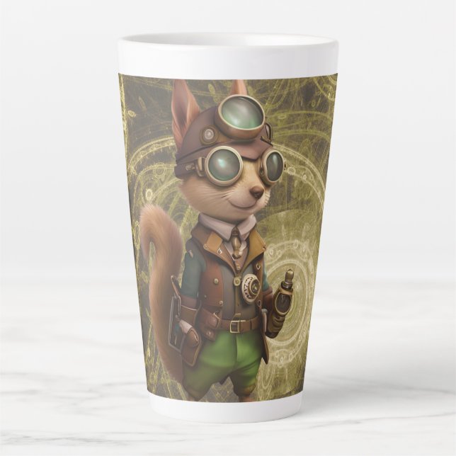 Rocky | Steampunk Squirrel Latte Mug (Front)