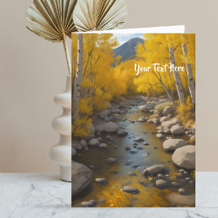 Rocky Stream, Gold Aspen Trees, Painting Your Text Announcement