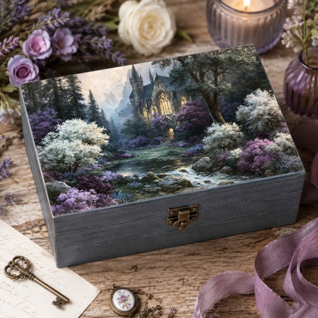 Rocky Stream Gothic Fantasy Castle Decoupage Tissue Paper (Creator Uploaded)