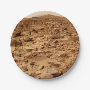 Rocky Surface of Planet Mars Paper Plate