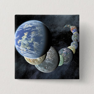 Rocky, terrestrial worlds 2 inch square button