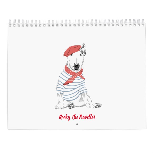 Rocky the Bull Terrier 2024 Calendrier des costume (Dos)