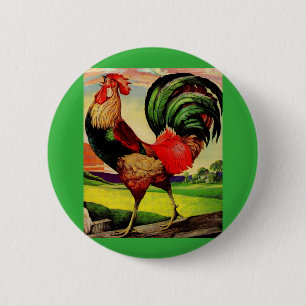 Rocky the Handsome Rooster 2 Inch Round Button