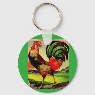 Rocky the Handsome Rooster Keychain