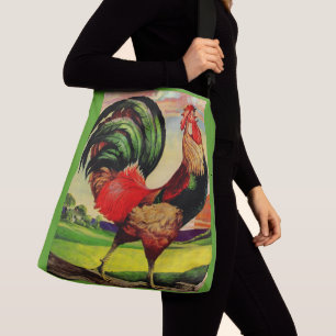 Rocky the Handsome Rooster print Crossbody Bag