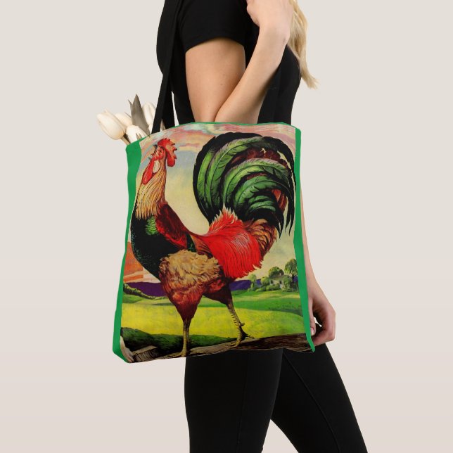 Rocky the Handsome Rooster Tote Bag (Close Up)