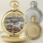 Rocky Waves 0742 Pocket Watch<br><div class="desc">Painting "Rocky Waves 0742" Collection This pocket watch makes for a perfect gift. The outer casing is made from premium alloy. Classic timepiece precision powered by Japanese movement. Personalize on the product page or click the "Customize" button for more design options Outer casing - Gold or Silver. Designed from my...</div>