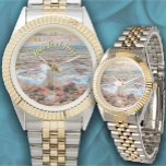 Rocky Waves 0742 Watch<br><div class="desc">Painting "Rocky Waves 0742" Collection Perfect for everyday wear, this silver and gold two-toned watch can be personalized. Personalize on the product page or click the "Customize" button for more design options. Design from my painting "Rocky Waves 0742" capturing the waves crashing on a rocky shore in Banderas Bay in...</div>