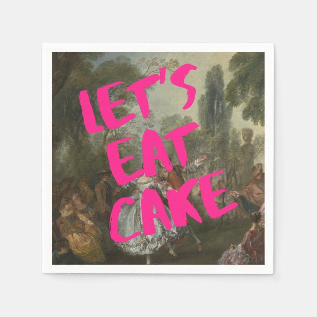 Rococo Birthday Party Marie Antionette Bold Pink Napkin (Front)