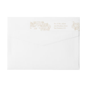 Rococo Champagne Ornament Pre-Addressed Return Wrap Around Label