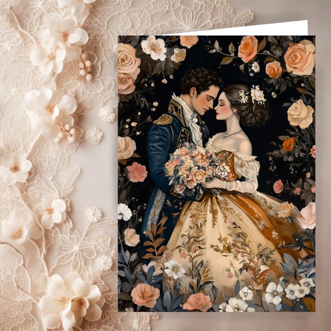 Rococo Couple Romantic Wedding Engagement Congrats Card (Rococo Couple Romantic Wedding Engagement Congratulations Custom Card
)