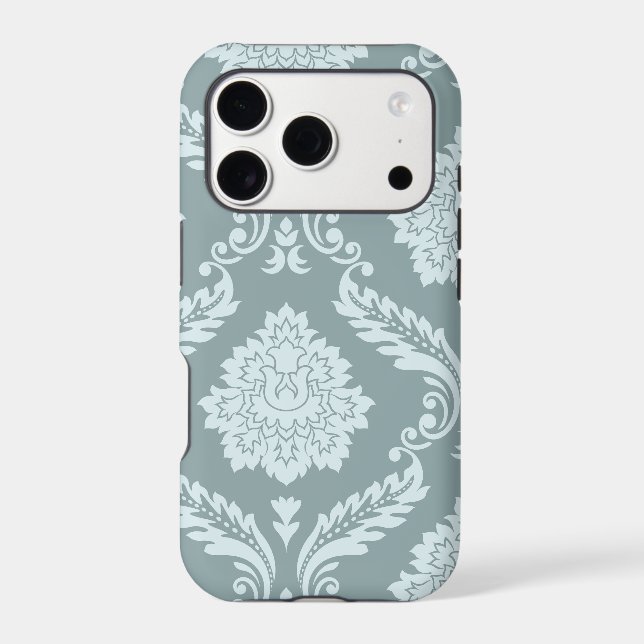 Rococo Damask Art I Duck Egg Blue+Teal (Back)