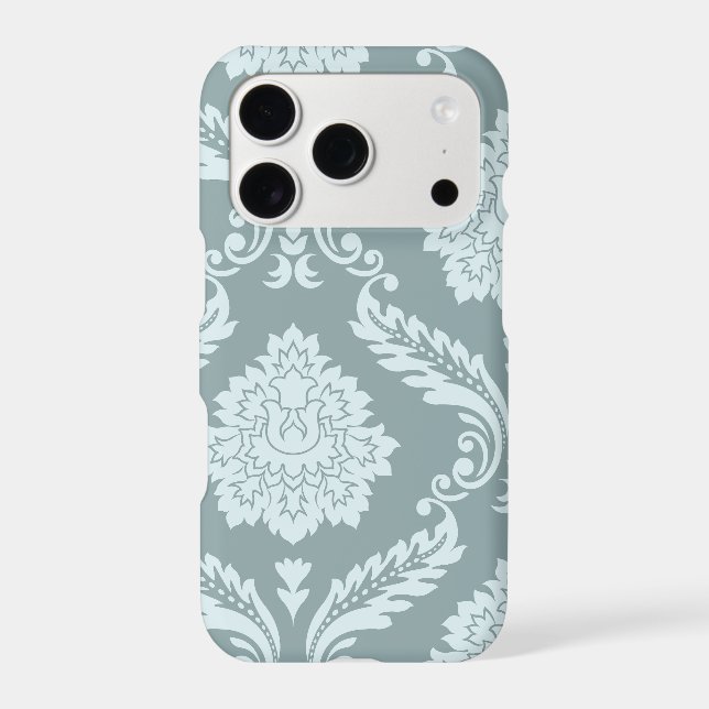Rococo Damask Art I Duck Egg Blue+Teal (Verso)