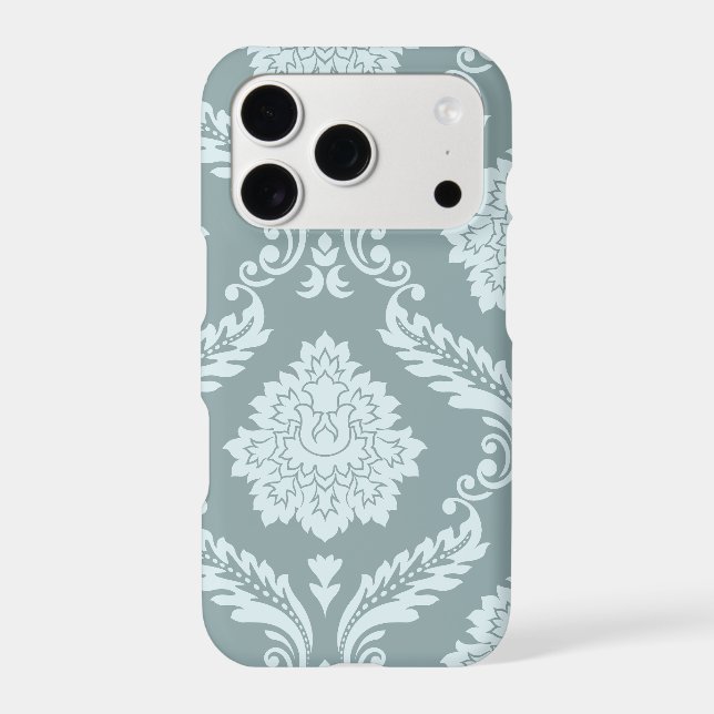 Rococo Damask Art I Duck Egg Blue+Teal (Back)