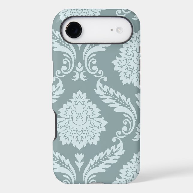Rococo Damask Art I Duck Egg Blue+Teal (Back)